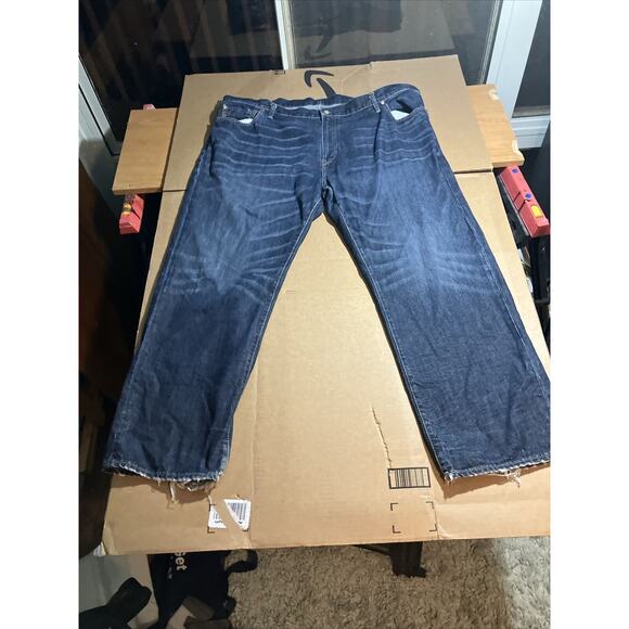 Polo Ralph Lauren Blue Whisker Straight‎ Jeans 48Bx32, Dark Wash High Rise Denim - Picture 1 of 16